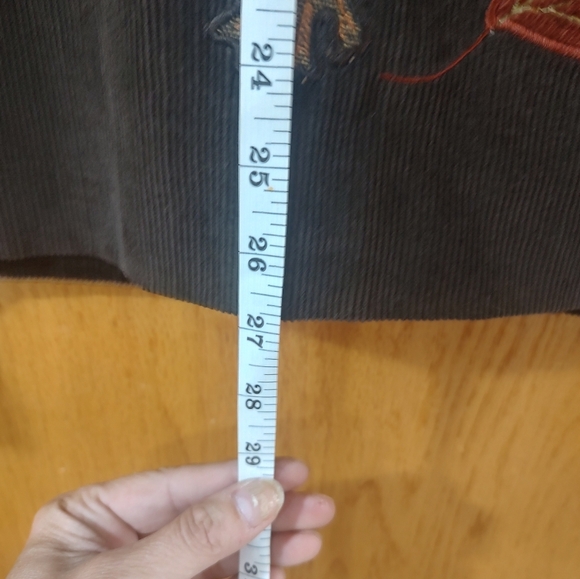 Norton Studio Size 10 Fall Leaves Corduroy Brown Skirt! - Picture 14 of 16